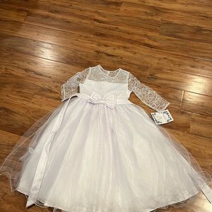 Iris & Ivy girls size 7 white tulle communion dress NWT